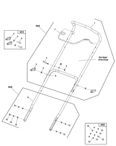 Handles And Controls Group Diagram and Parts List for 1697350-00-SS22EL 2020 Briggs and Stratton Snow Blower